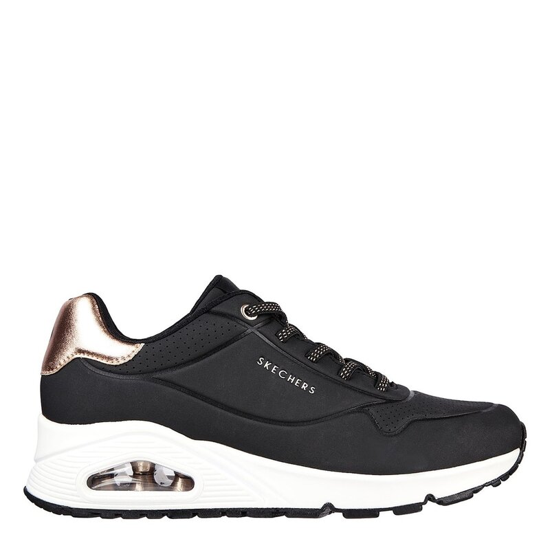 スケッチャーズ レディース シューズ スニーカー Skechers UNO Stand On Air Trainers Womens Black/Metallic 黒いこと