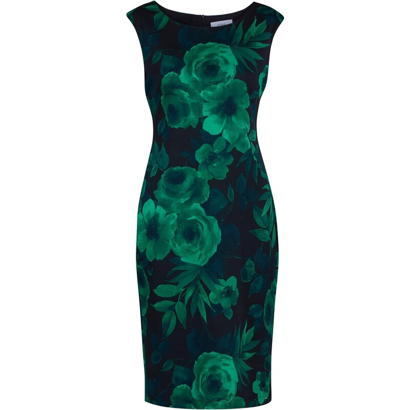 ジーナバッコーニ レディース トップス ワンピース フラワー柄 フラワー Gina Bacconi CANDICE FLORAL DRESS EMERALD エメラルド
