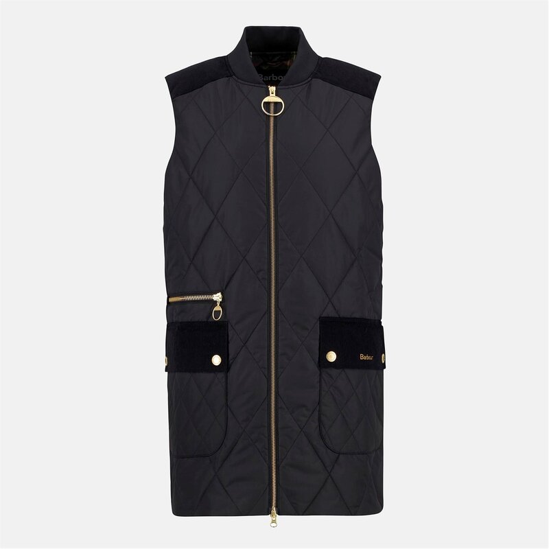 バブアー レディース アウター 限りない ジレ Barbour Lydia Gilet Black/Tartan 黒いこと