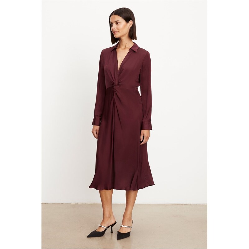 ヴェルヴェットバイグラハムスペンサー レディース トップス ワンピース Velvet by Graham and Spencer Velvet Dress Ld99 Malbec