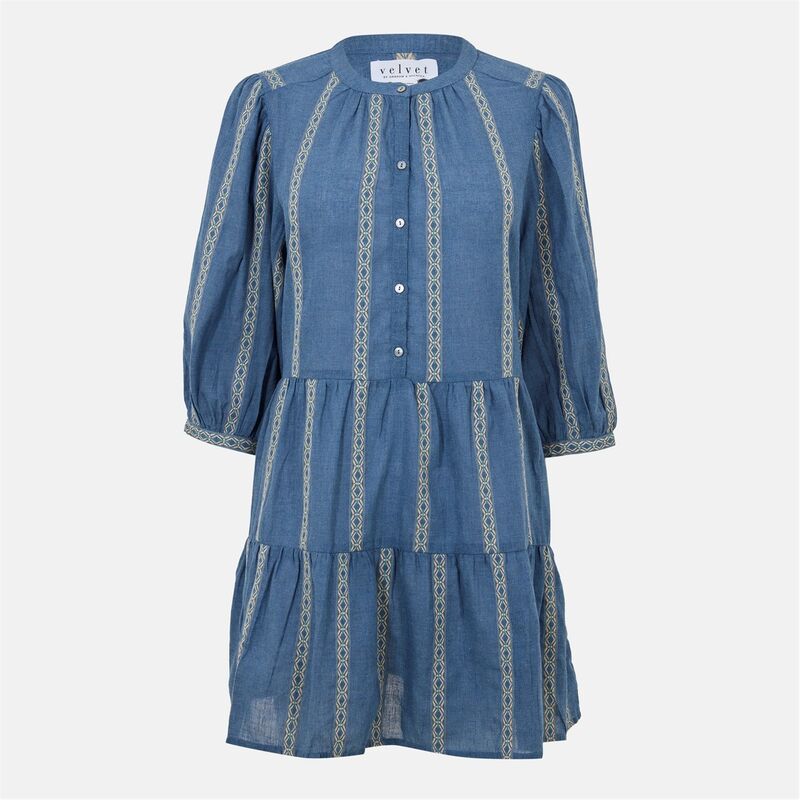 ヴェルヴェットバイグラハムスペンサー レディース トップス ワンピース Velvet by Graham and Spencer Velvet Dress Ld99 Blue ブルー
