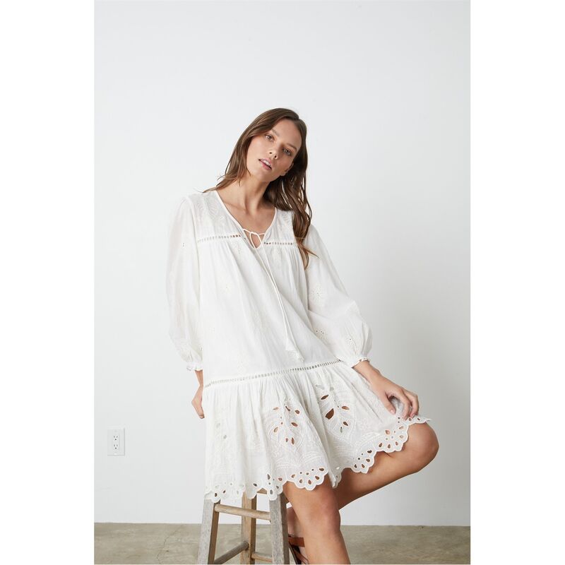 ヴェルヴェットバイグラハムスペンサー レディース トップス ワンピース Velvet by Graham and Spencer Velvet Emb Dress Ld99 Ivory アイボリー