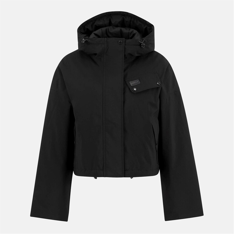 バブアー レディース アウター ジャケット・ブルゾン クロップド ジャケット Barbour International Atlanta Cropped Waterproof Jacket Black ブラック｜ReVida 店 42,120円