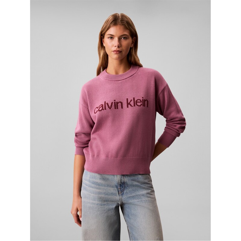 カルバンクライン レディース アウター ニット・セーター グラフィック Calvin Klein Jeans CKJ Graphic Pullov Ld54 Bordeaux
