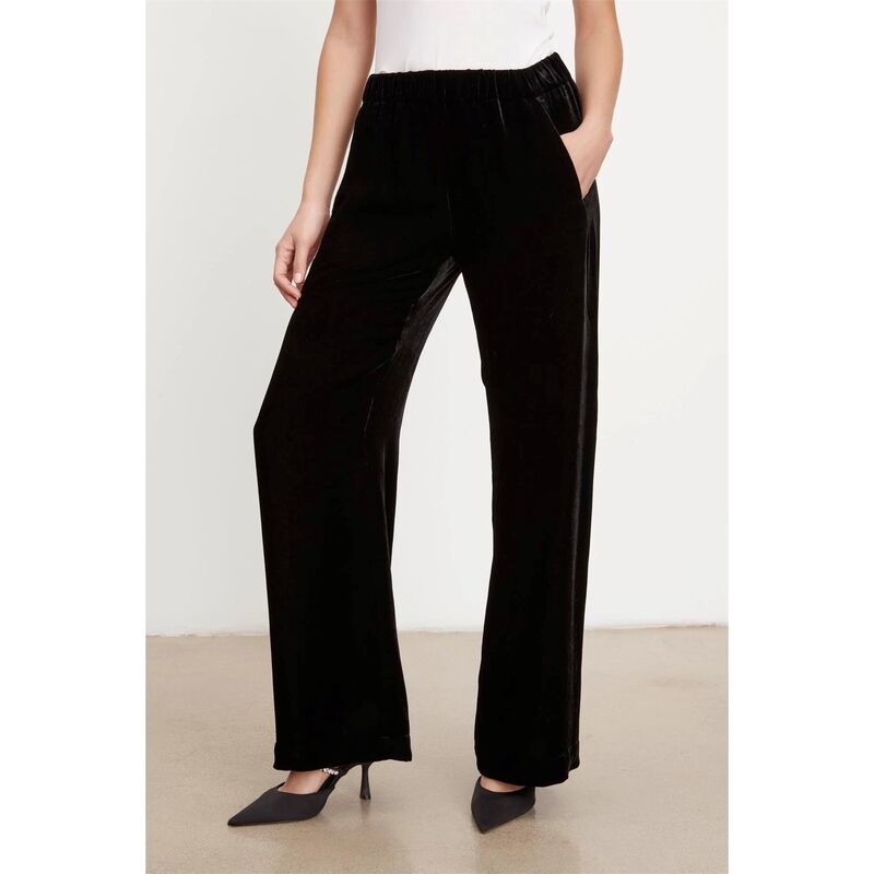ヴェルヴェットバイグラハムスペンサー レディース ボトムス カジュアルパンツ シルク Velvet by Graham and Spencer Velvet Silk Pant Ld99 Black ブラック