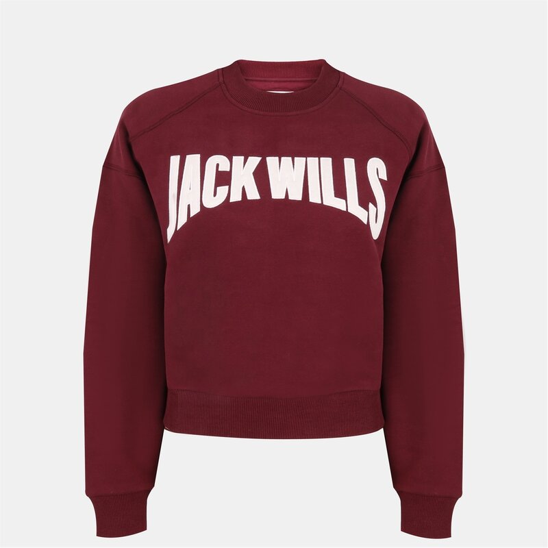 ジャック ウィルス レディース アウター パーカー・スウェット Jack Wills Varsity Crew Ld54 Burgundy バーガンディ