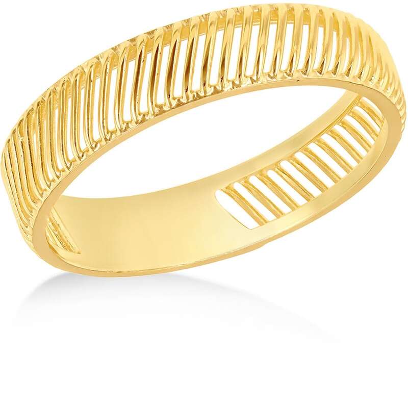 ビー ユー レディース アクセサリー 指輪 Be You 9ct Gold Slanted Ladder Ring Yellow Gold イエロー