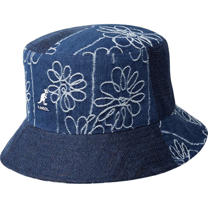 カンゴール レディース アクセサリー 帽子 デニム Kangol Denim Mash-Up Bucket Hat BLUE FLORAL ブルー