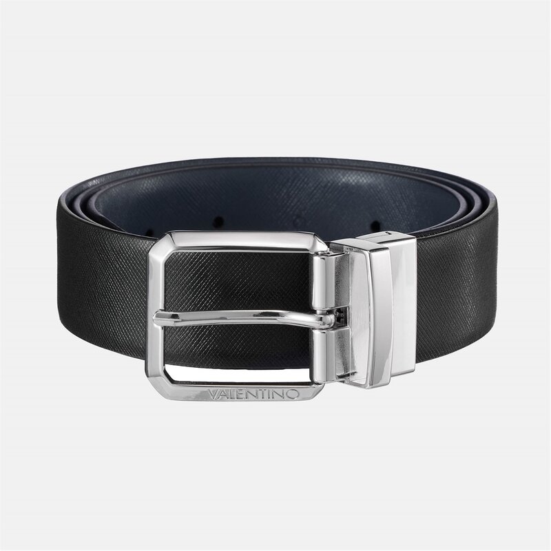 ヴァレンティノ メンズ アクセサリー ベルト レザー Valentino Marnier Leather Belt Black/Blu ブラック