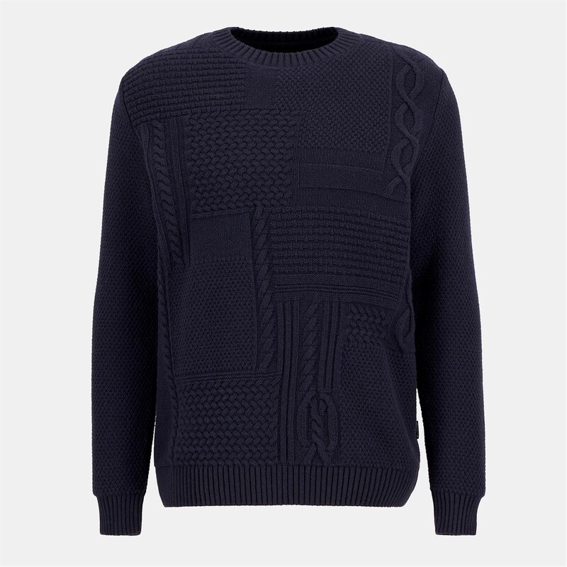 バブアー メンズ アウター 編み物・プルオーバー 編み物 Barbour Casey Cable-Knit Jumper Navy 米国海軍