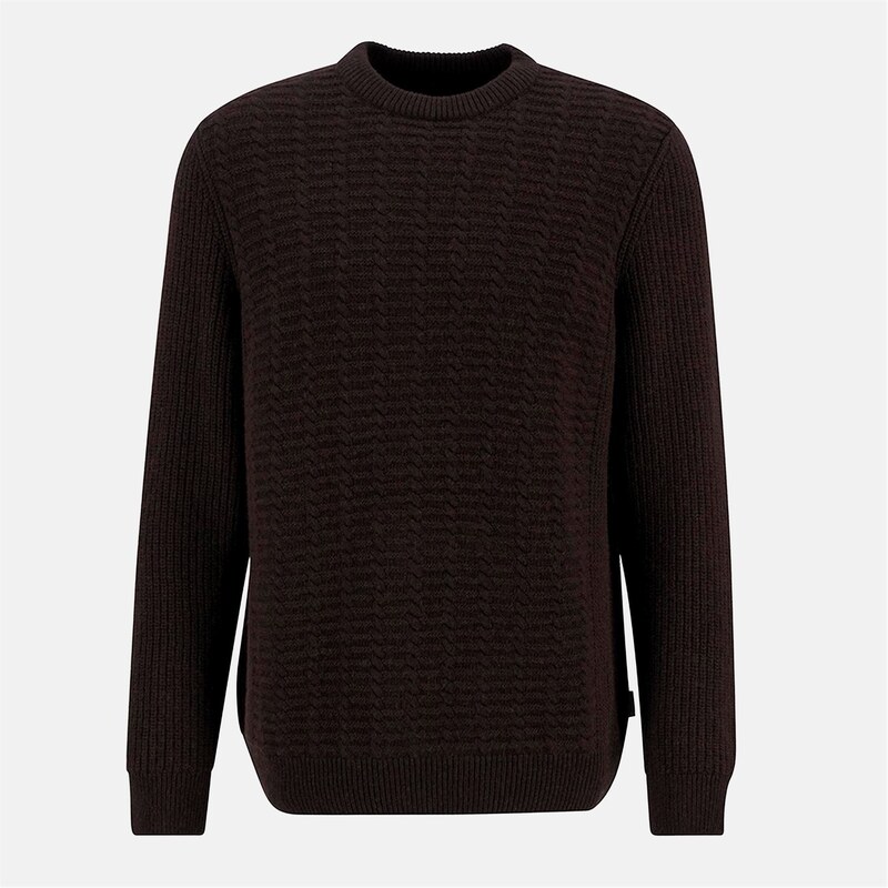 バブアー メンズ アウター ニット・セーター クルーネック Barbour Cleveland Crew Neck Jumper Dark Oak BR17