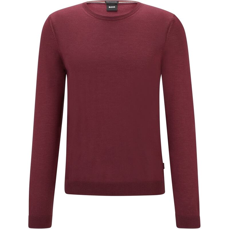 雇い主 メンズ アウター 編み物・プルオーバー 編み物 Boss Leno Knit Jumper Dark Red 赤いこと