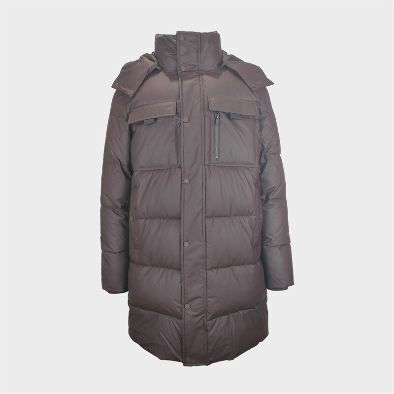 ジャック ウィルス メンズ アウター コート Jack Wills Long Puffer Coat Black Coffee ブラック