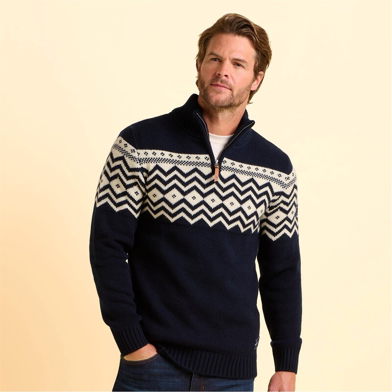 ウィグル メンズ アウター ニット・セーター ハーフジップ ニット Brakeburn Abberton Knit quarter Zip Multi マルチカラー