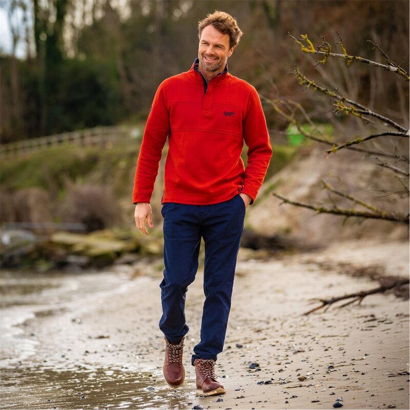 ウィグル メンズ アウター パーカー・スウェット ハーフジップ スウェット シャツ Brakeburn Worbarrow Quarter Zip Sweatshirt Rust ラスト