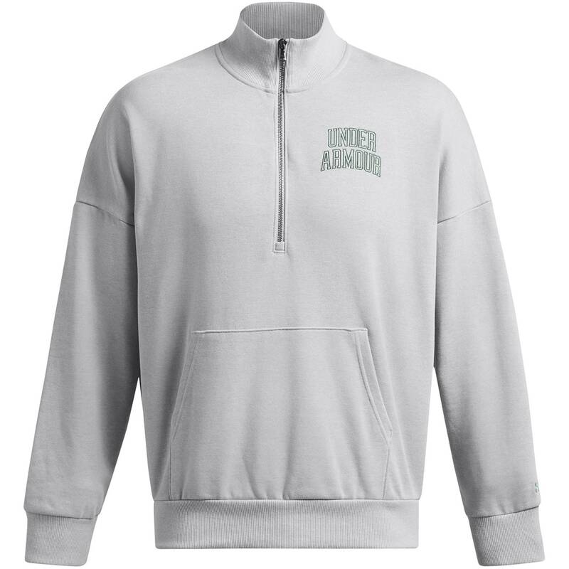 アンダーアーマー メンズ アウター パーカー・スウェット ハーフジップ Under Armour Icon HWT quarter Zip Sn99 Grey グレー｜ReVida 店 9,110円