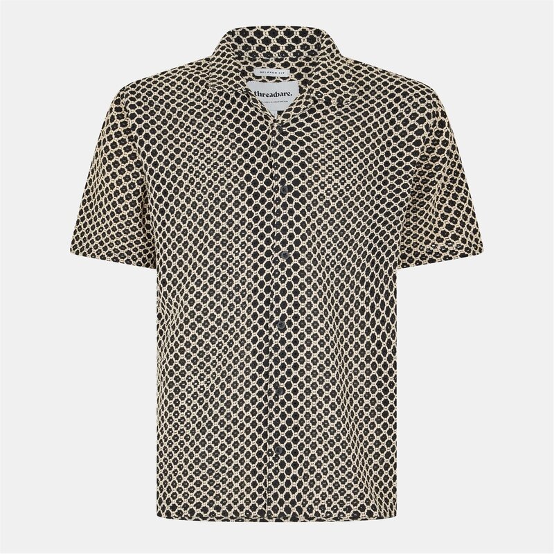 スリードベア メンズ トップス シャツ Threadbare Shirt Drumacre Sn99 Black ブラック