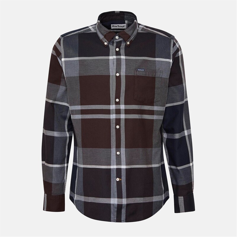バブアー メンズ トップス シャツ Barbour Men Long Sleeve Patterned Shirt MdOak Trtn TN38