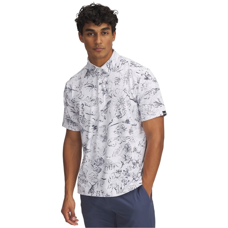 アンダーアーマー メンズ トップス ポロシャツ プリント Under Armour Printed Polo Sn99 White ホワイト