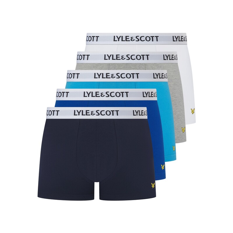 ライルアンドスコット メンズ アンダーウェア ボクサーパンツ Lyle and Scott Lyle 5Pk Core Trunks Sn61 Peact/Blue/Whit ブルー｜ReVida 店