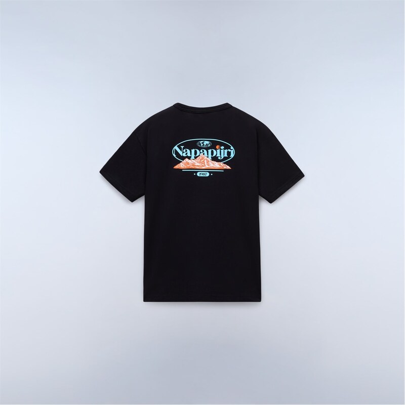 ナパピリ メンズ トップス Tシャツ グラフィック Napapijri Graphic T-shirt Mens Black MQ9 ブラック|ReVida 店