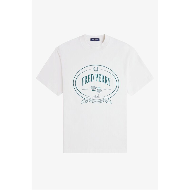 フレッドペリー メンズ トップス Tシャツ Fred Perry Fred Champions Tee Sn54 Snow White 129 ホワイト
