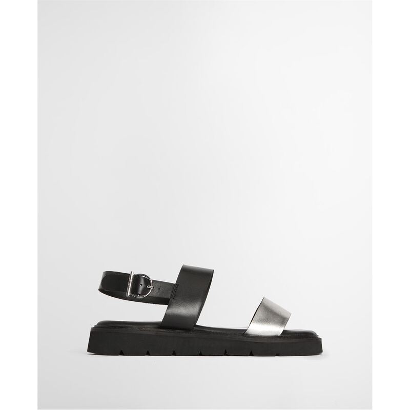 バブアー レディース シューズ サンダル Barbour Harewood Sandals Black/Pewter ブラック
