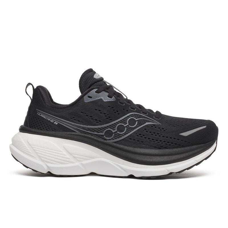 サッカニー レディース シューズ スニーカー Saucony Hurricane 25 Road Running Shoes Womens Black/White ホワイト