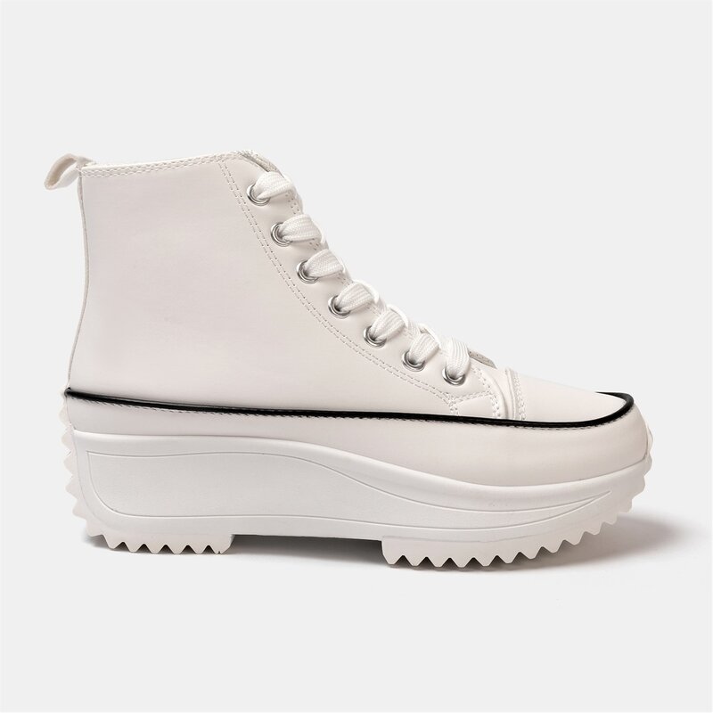 ファイヤートラップ レディース シューズ スニーカー プラットホーム Firetrap Platform Hi top Ladies Trainers White 白いこと