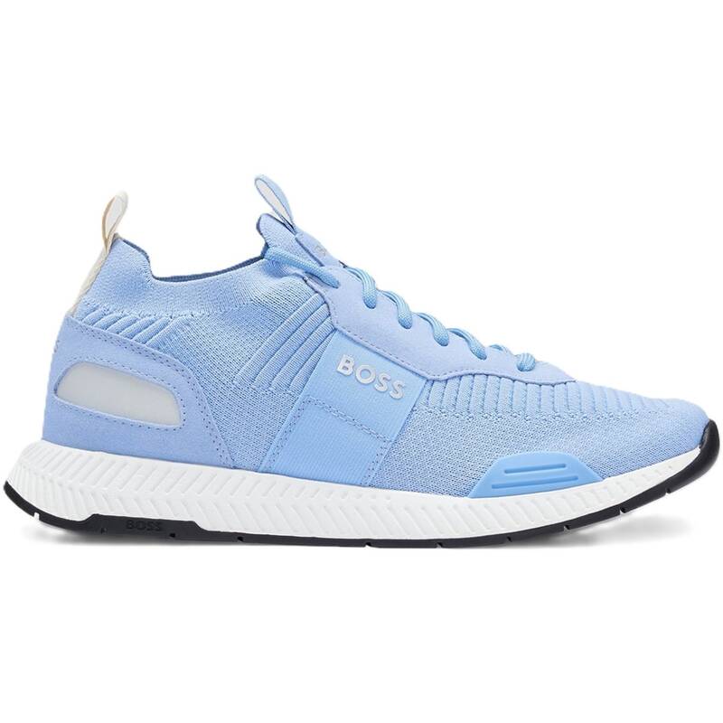 ボス メンズ シューズ スニーカー ニット Boss Titanium Knit Trainers Pastel Blue ブルー