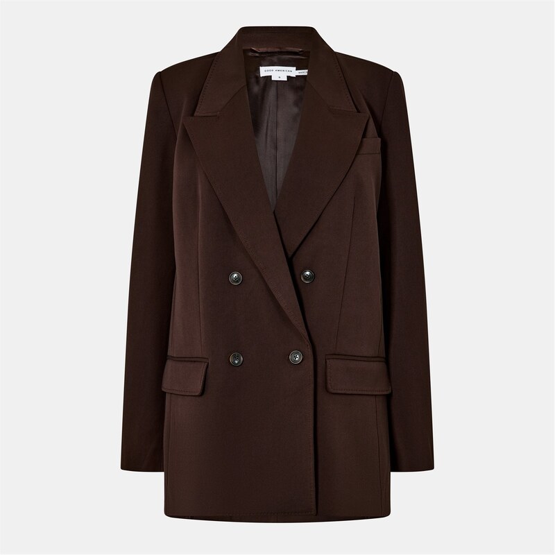 思わしいアメリカン レディース アウター 上衣・上衣 スポーツジャケット GOOD AMERICAN Good DB Blazer Ld54 dark chocolate 黒茶 コート・ジャケット-レディースファッション