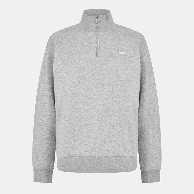 リーヴァイズジーンズ レディース アウター パーカー・スウェット ハーフジップ Levis quarter Zip Ld54 Grey 薄墨色