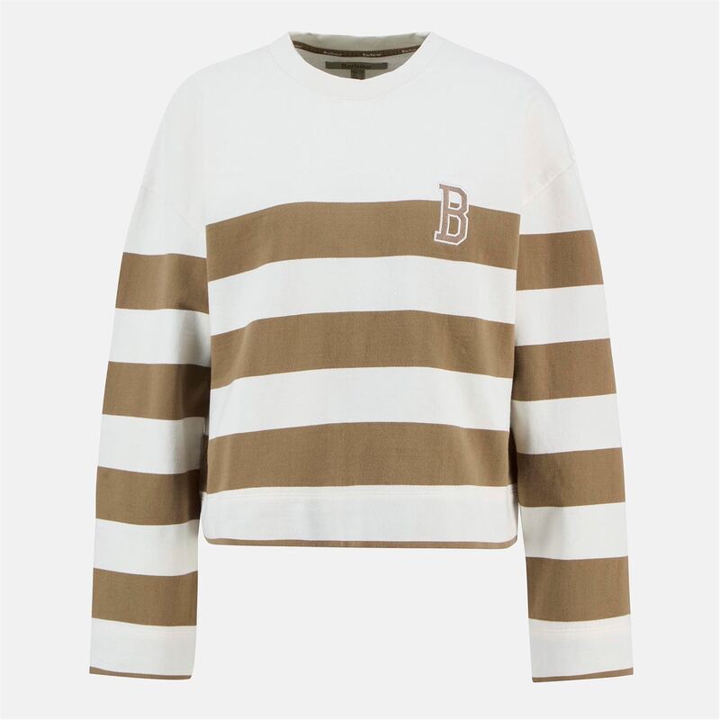 バブアー レディース アウター パーカー・スウェット スウェット シャツ Barbour B.Li Faye Sweatshirt Ld54 Brown Stripe ブラウン|ReVida 店