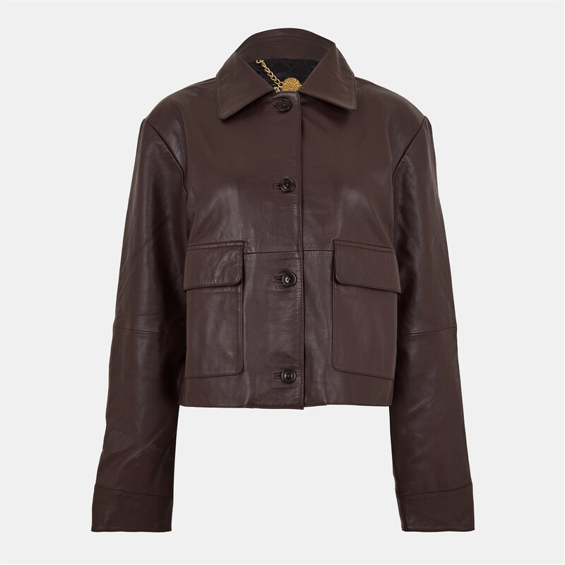 ビバ レディース アウター ジャケット・ブルゾン レザー ジャケット Biba Collar Leather Jacket Brown ブラウン 33,670円