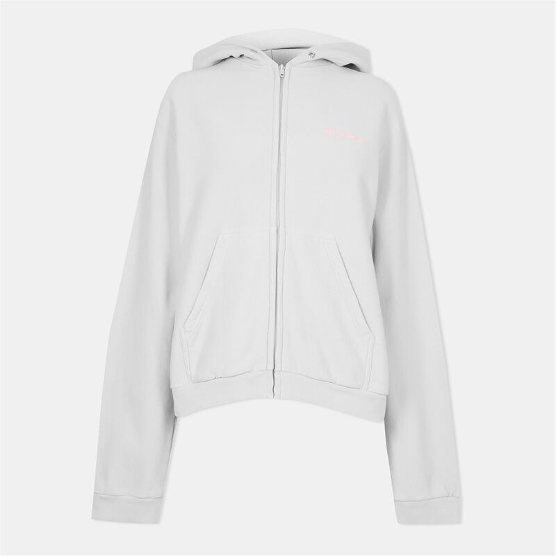 バレンシアガ レディース アウター パーカー・スウェット BALENCIAGA Bal Zip Up Hdy Ld54 Dirty White/Pnk 白いこと