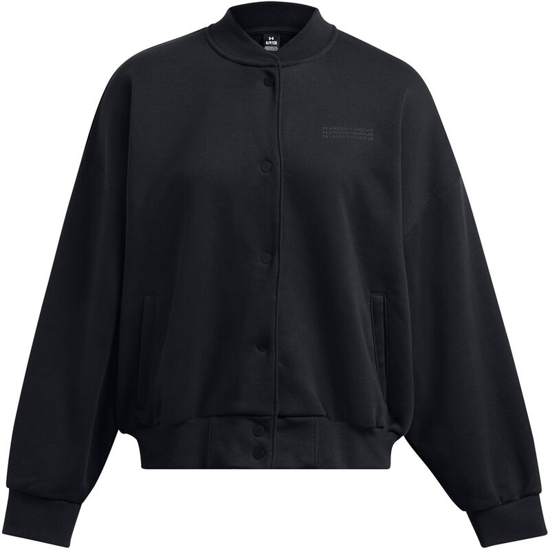 アンダーアーマー レディース アウター ジャケット・ブルゾン Under Armour Flc Varsity Jkt Ld99 Black ブラック｜ReVida 店