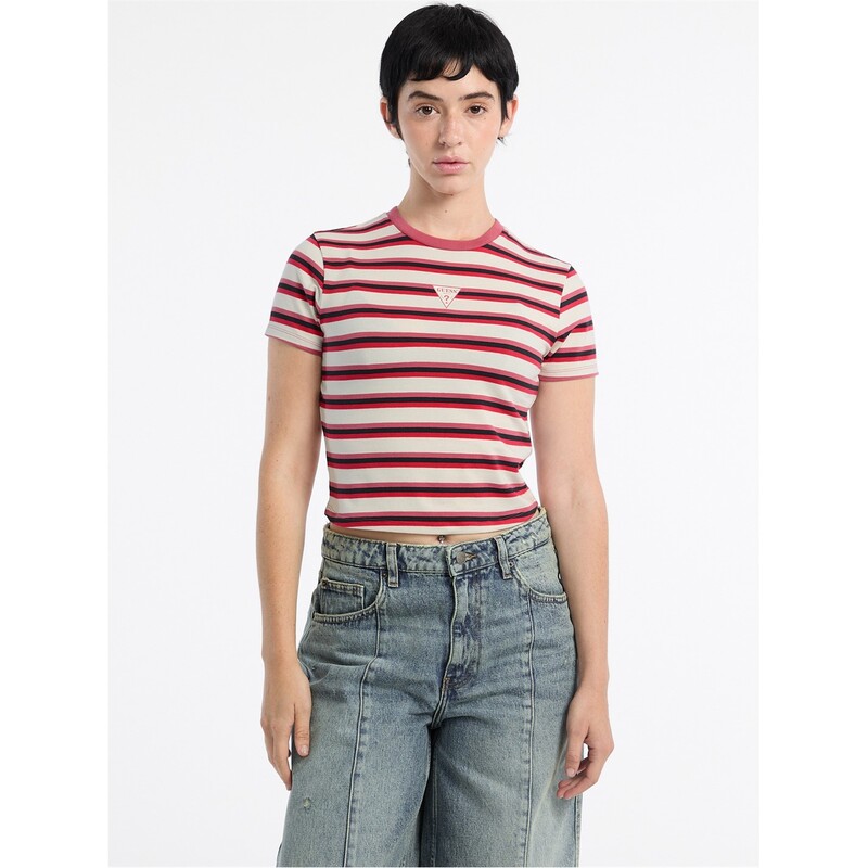 ゲス レディース トップス シャツ Guess GJ Strip Bby T Ld53 Fruit Juice