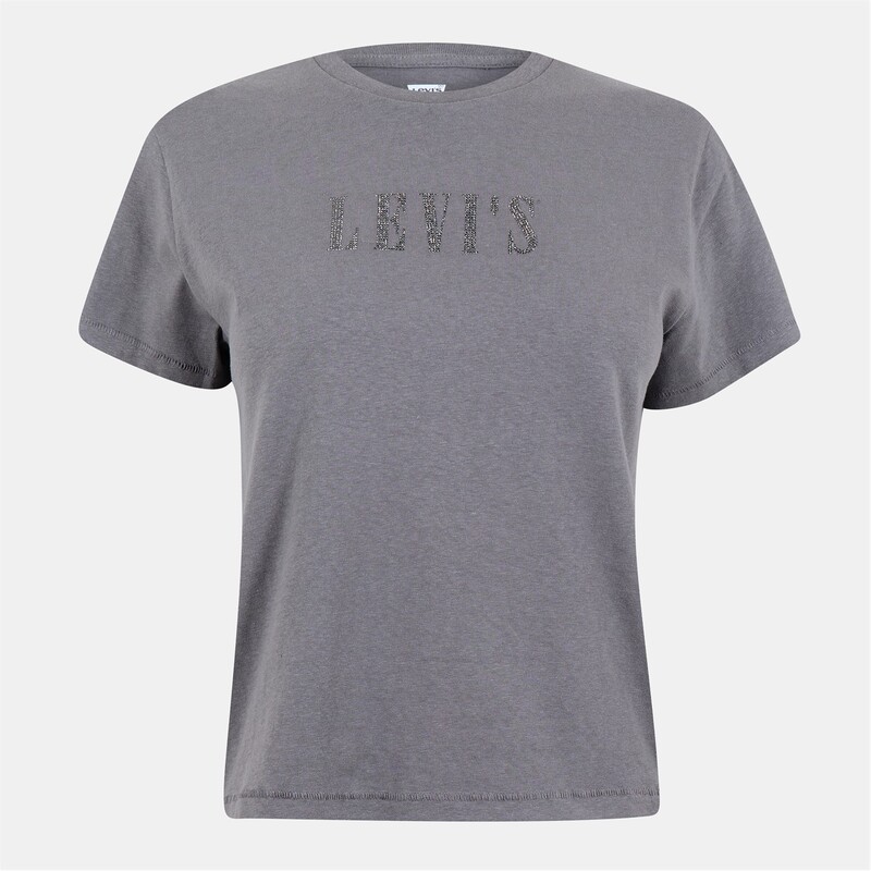 リーバイス レディース トップス シャツ Tシャツ グラフィック Levis Graphic Classic Tee Rhinestone Grey グレー｜ReVida 店
