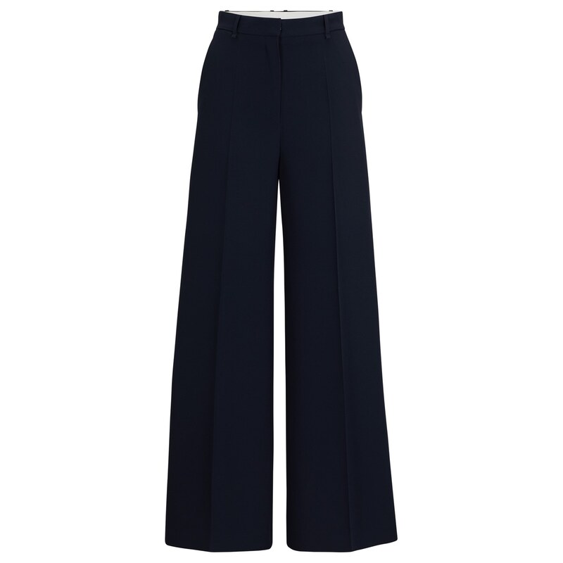 ボス レディース ボトムス カジュアルパンツ ストレート パンツ Boss Tikela 10246618 01 Straight Leg Trousers Womens Dark Blue ブルー|ReVida 店
