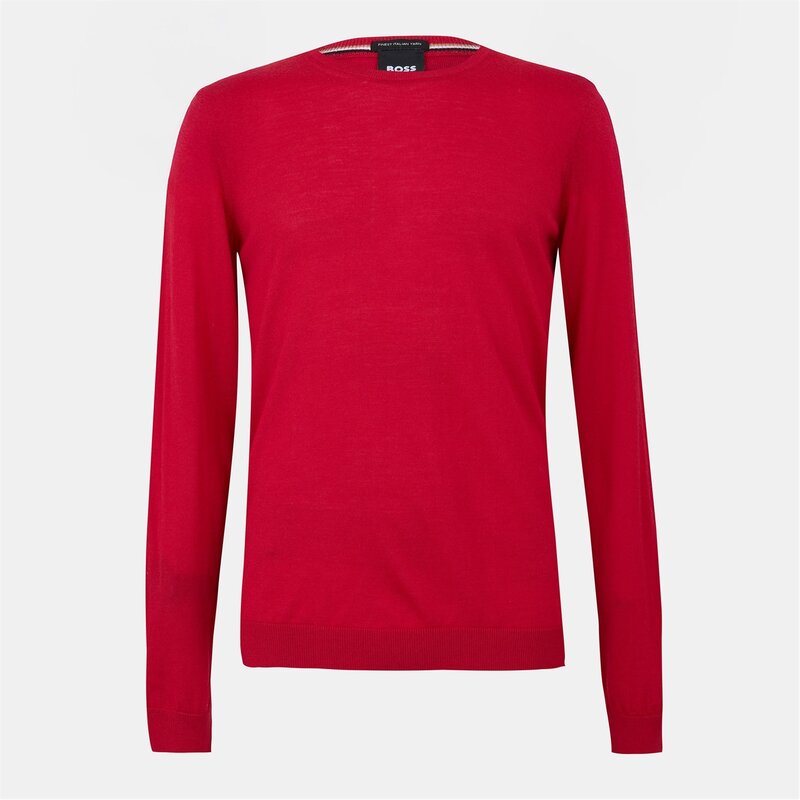 雇い主 メンズ アウター 編み物・プルオーバー 編み物 Boss Leno Knit Jumper Bright Red 赤いこと