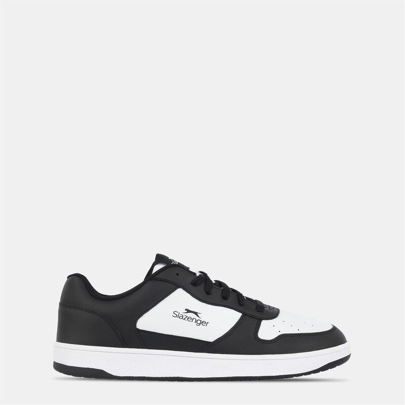 スラセンジャー メンズ シューズ スニーカー Slazenger Tower Low Trainers Mens Black/White ホワイト