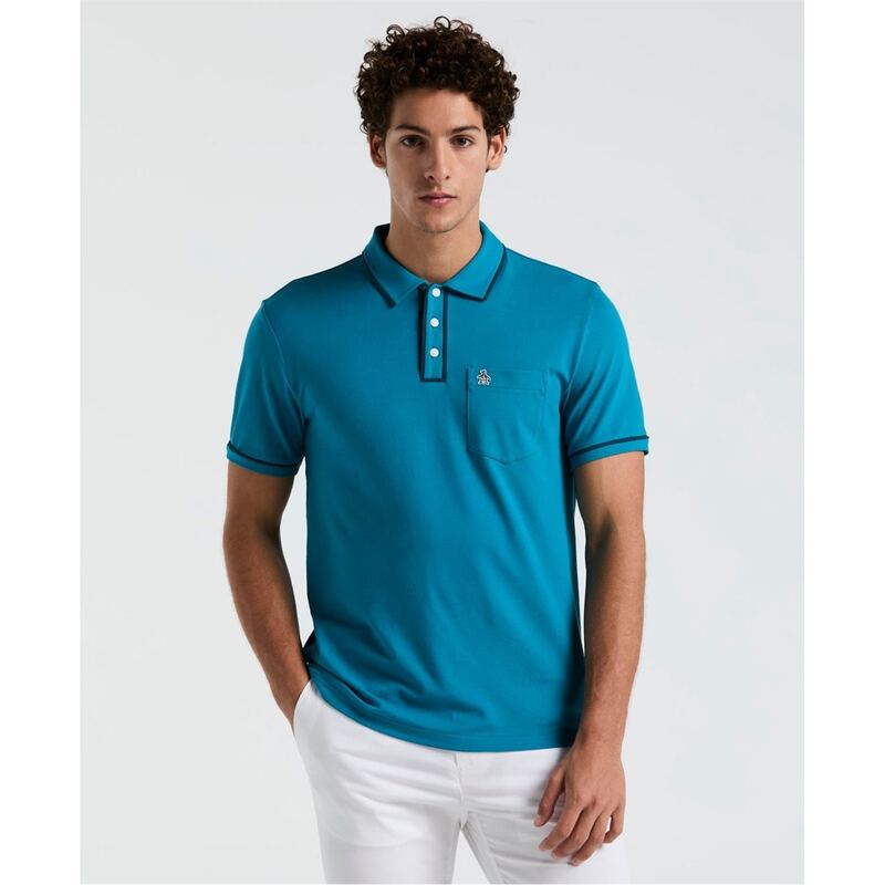 オリジナルペンギン メンズ トップス ポロシャツ Original Penguin Earl Pique Polo Shirt Blue ブルー