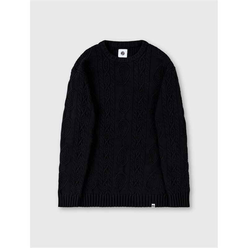 プレティグリーン メンズ アウター ニット・セーター Pretty Green PG Marylebone CblKni Sn54 Black ブラック