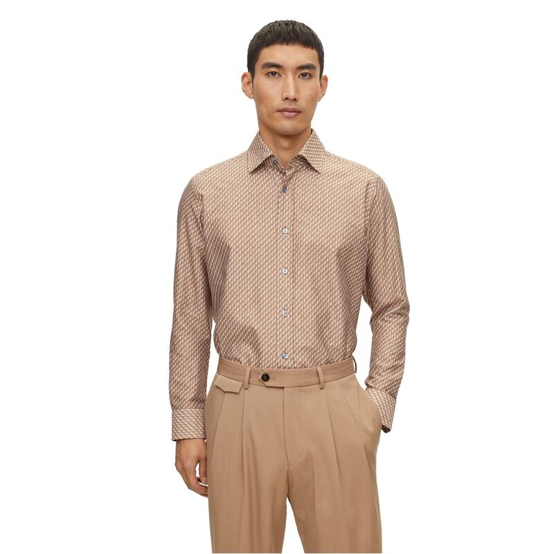 ボス メンズ トップス シャツ Boss L-Jim-Kent-C1-233 10250742 01 Beige ベージュ｜ReVida 店