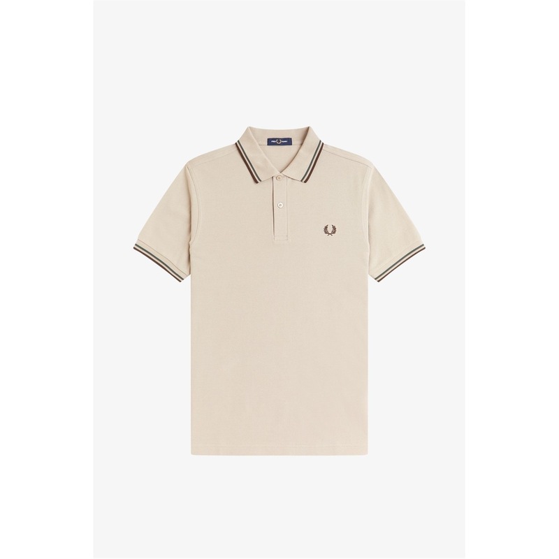 フレッドペリー メンズ トップス Tシャツ ポロシャツ Fred Perry Short Sleeve Twin Tipped Polo Shirt Warm Oat 50A