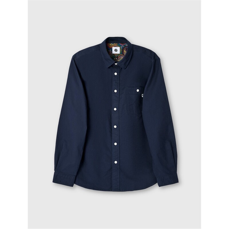 プレティグリーン メンズ トップス シャツ Pretty Green PG House Pais Oxf LS Sn61 Navy ネイビー