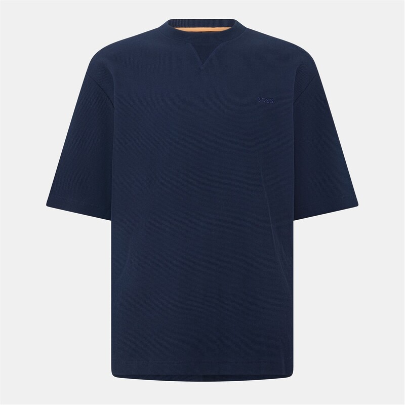 主任者 メンズ トップス プルオーバー Boss Te Waffle 10270471 01 Dark Blue 青色