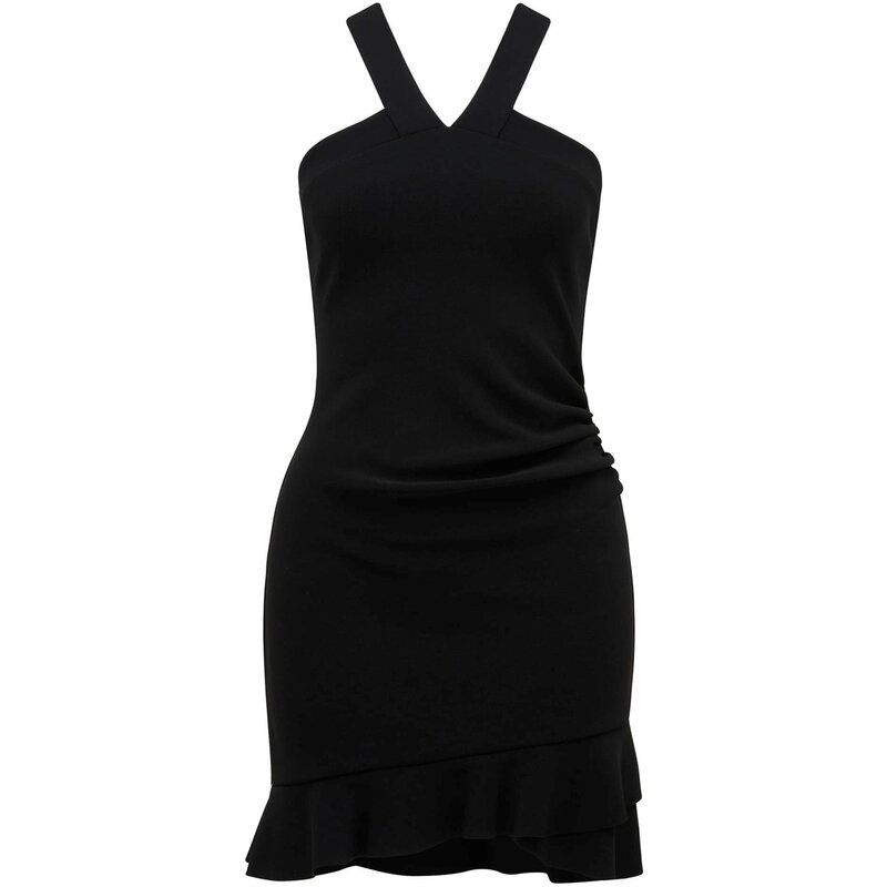 フォーエバーニュー レディース トップス ワンピース ミニワンピース ミニ Forever New Abby Arrow Neck Mini Dress Black ブラック