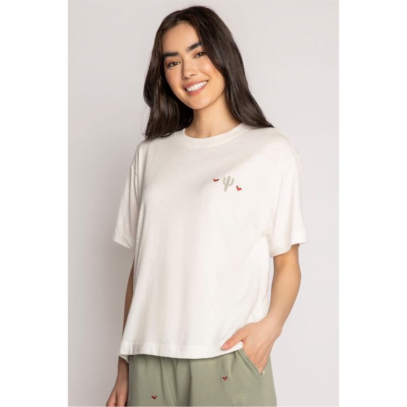 ピージェイサルベージ レディース アンダーウェア ナイトウェア リラックスフィット Tシャツ PJ Salvage Salvage Relaxed Fit Tee Off-White オフホワイト
