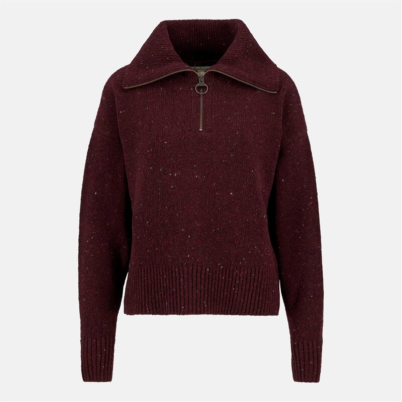 バブアー レディース アウター ニット・セーター ハーフジップ Barbour Lavensale Half Zip Jumper Black Cherry ブラック